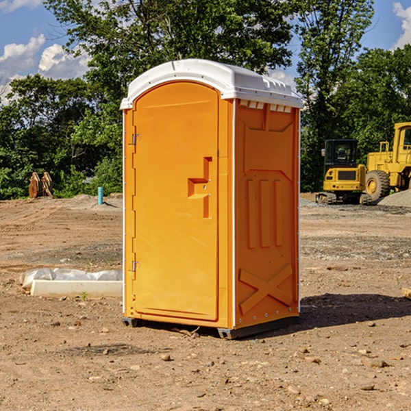 can i customize the exterior of the porta potties with my event logo or branding in Detroit Alabama